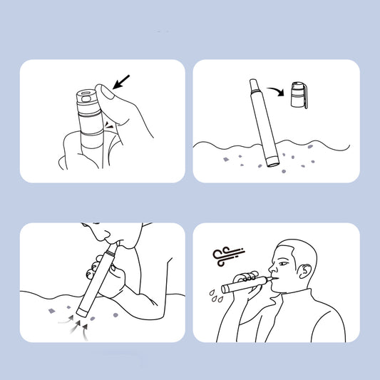 Waterfilterpen, close-up van de filtertip