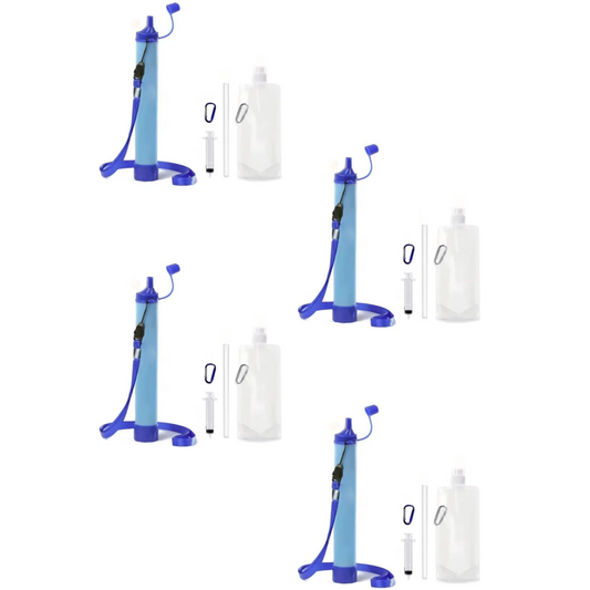 Draagbare waterfilter rietje set 4x