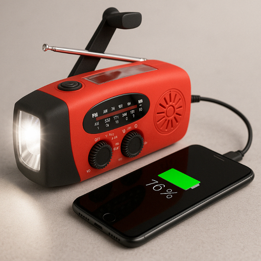 Opwindbare noodradio